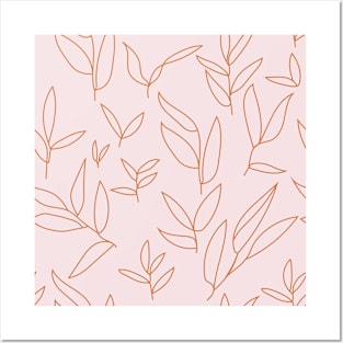 floral leaves grid pattern 2 Posters and Art